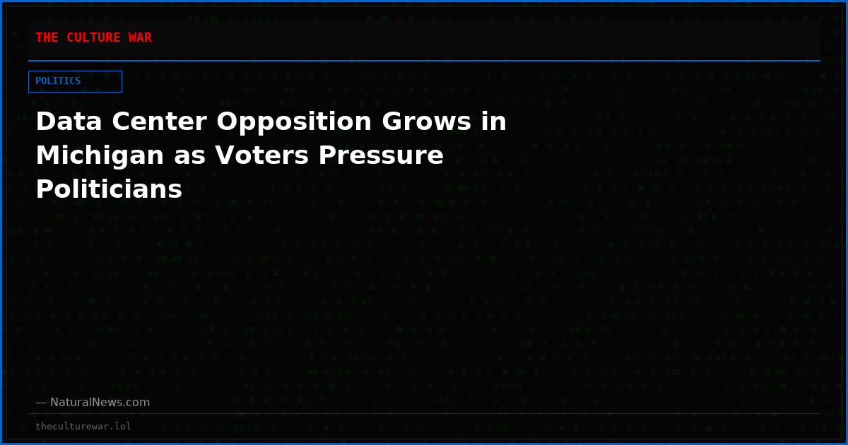 Data Center Opposition Grows in Michigan as Voters Pressure Politicians