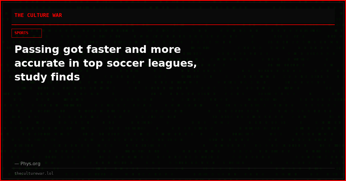 Passing got faster and more accurate in top soccer leagues, study finds