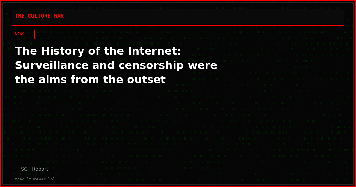 The History of the Internet: Surveillance and censorship were the aims from the outset