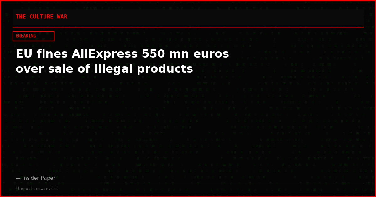 EU fines AliExpress 550 mn euros over sale of illegal products