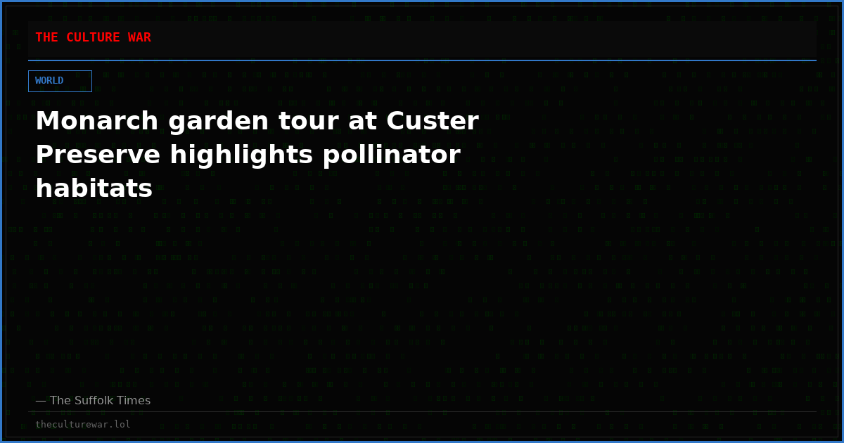 Monarch garden tour at Custer Preserve highlights pollinator habitats