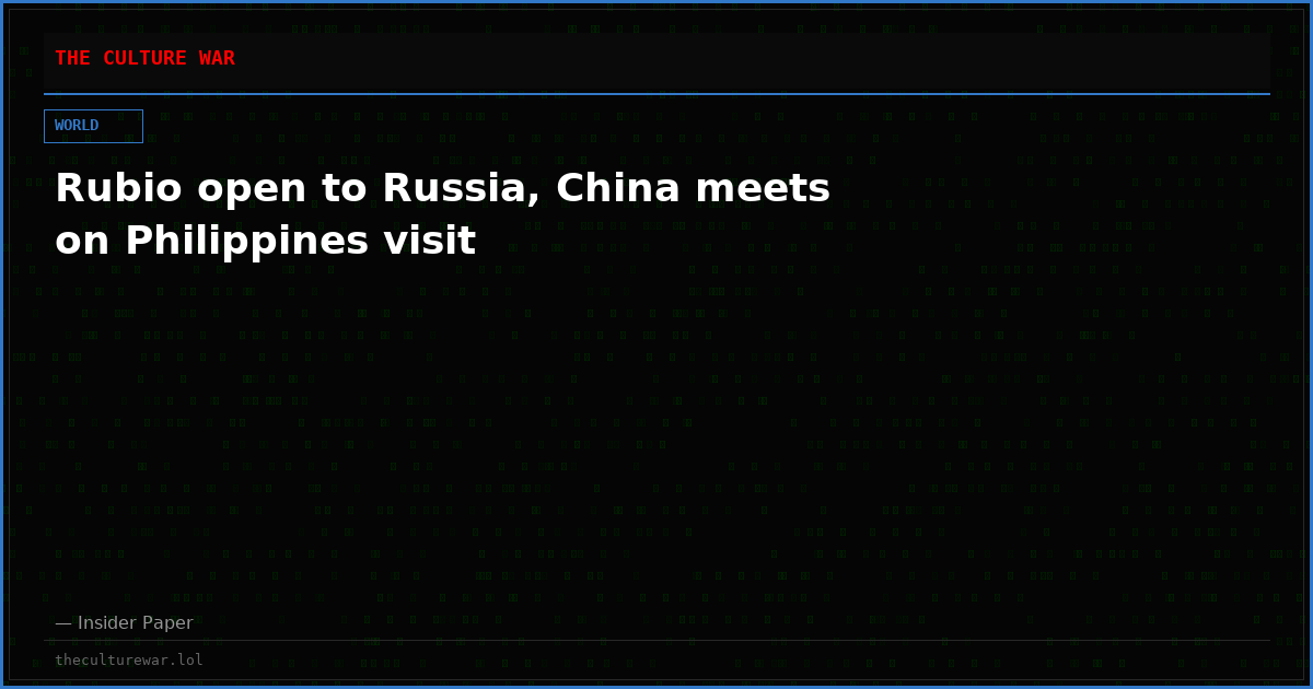 Rubio open to Russia, China meets on Philippines visit