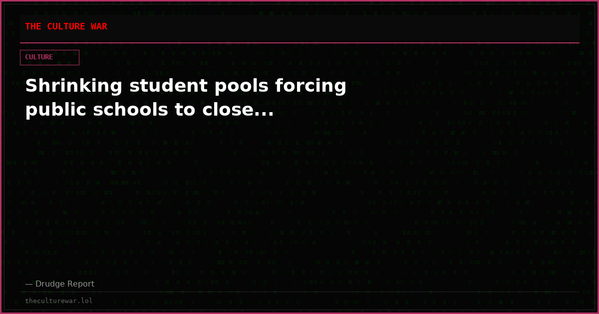 Shrinking student pools forcing public schools to close...