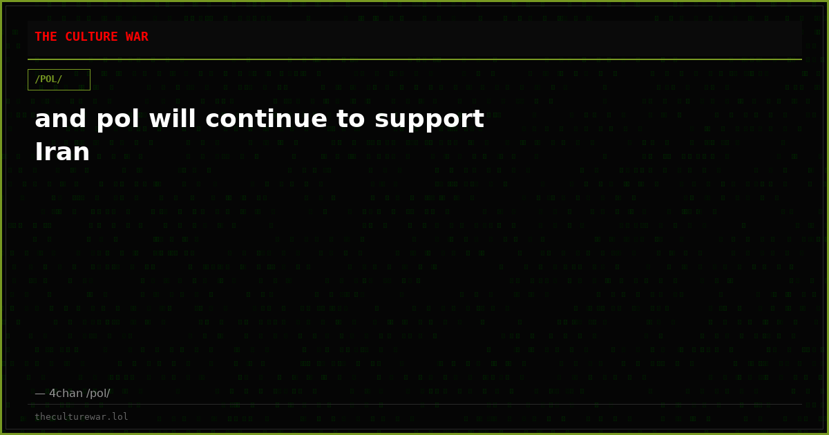 and pol will continue to support Iran