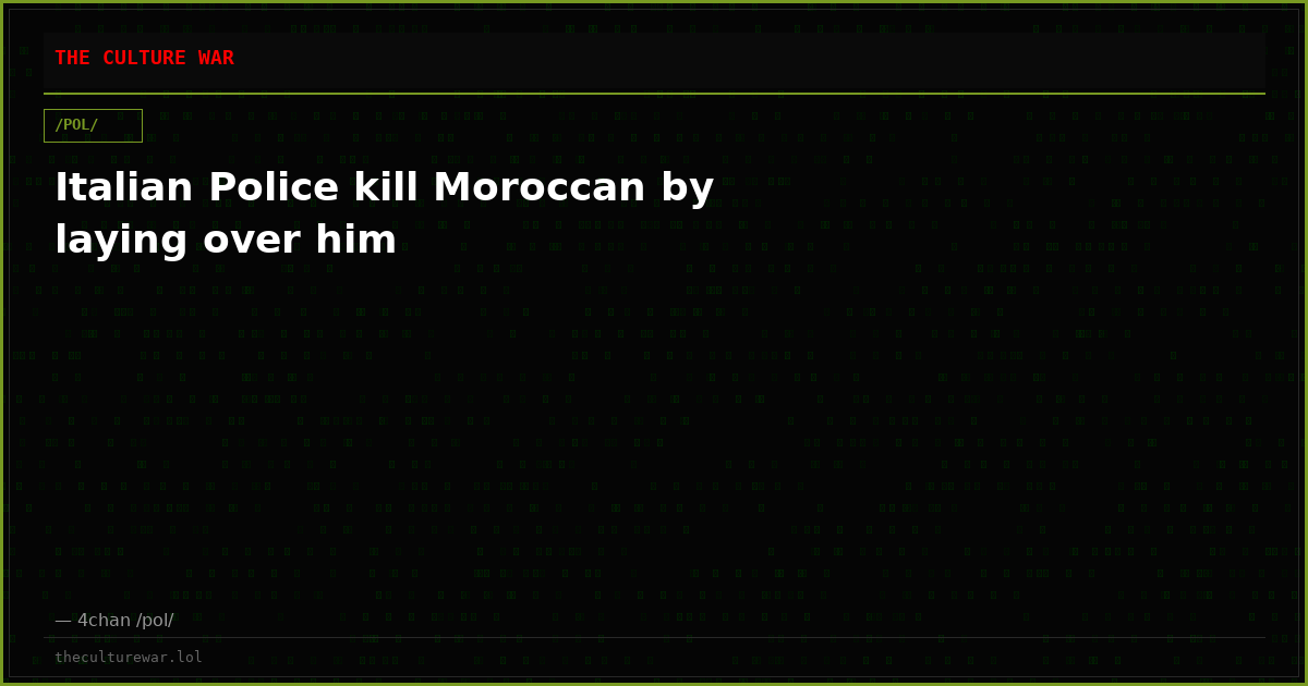 Italian Police kill Moroccan by laying over him