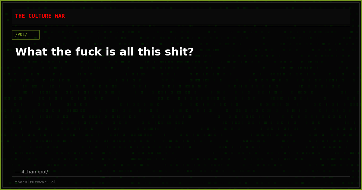 What the fuck is all this shit?