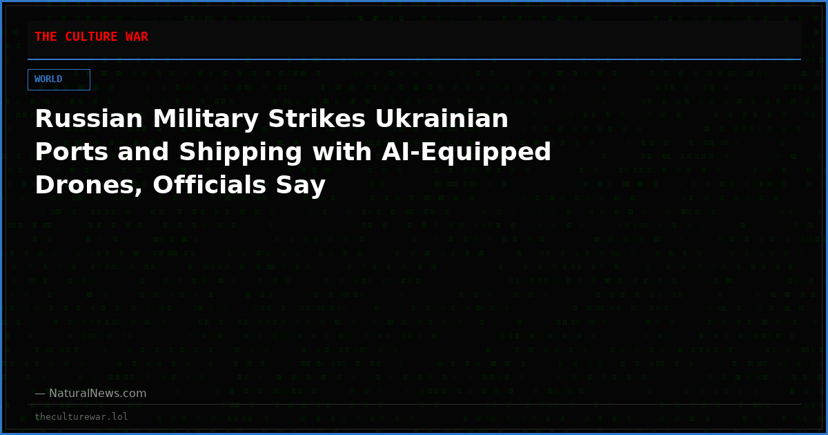 Russian Military Strikes Ukrainian Ports and Shipping with AI-Equipped Drones, Officials Say
