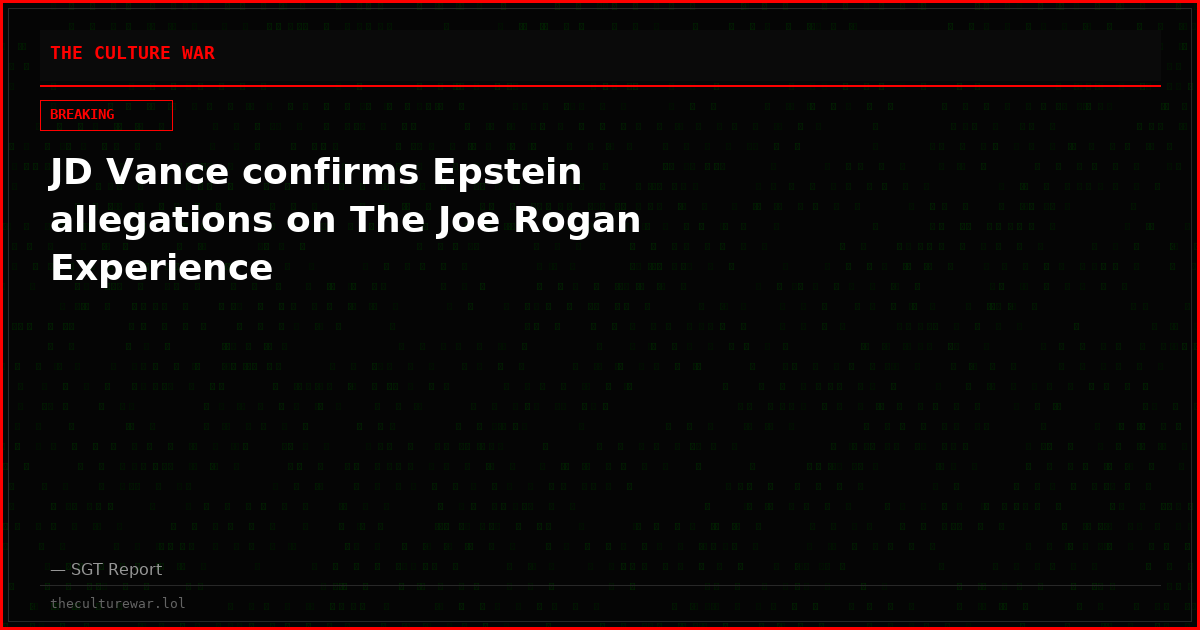 JD Vance confirms Epstein allegations on The Joe Rogan Experience