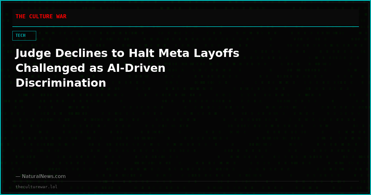 Judge Declines to Halt Meta Layoffs Challenged as AI-Driven Discrimination