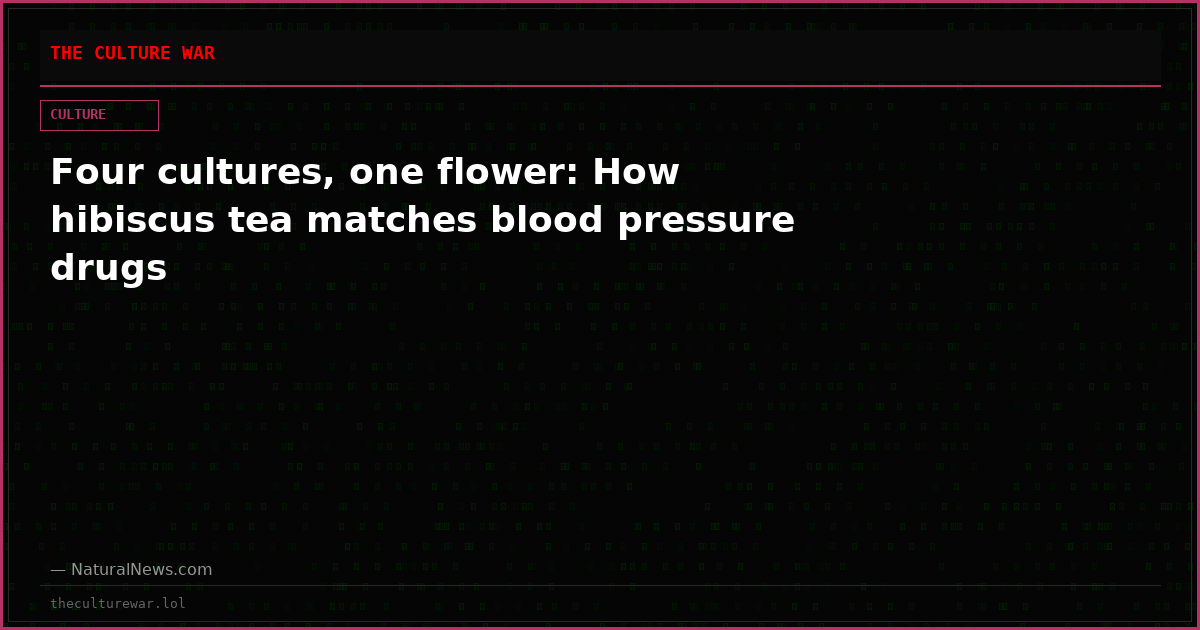 Four cultures, one flower: How hibiscus tea matches blood pressure drugs