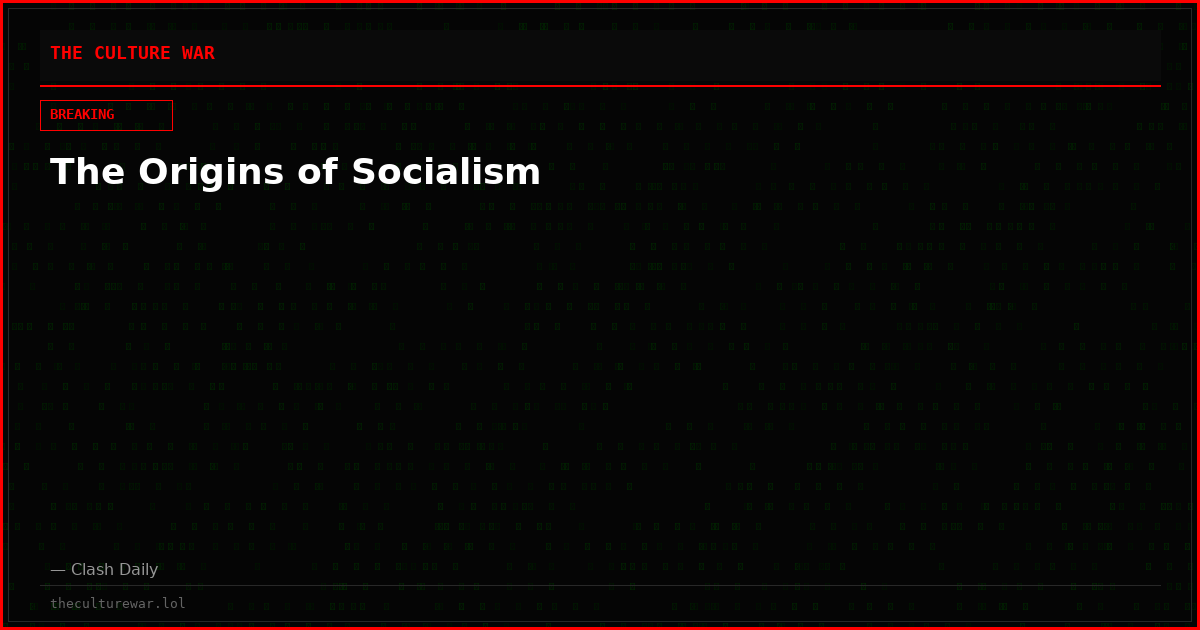 The Origins of Socialism