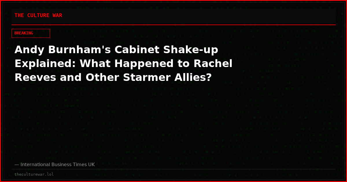 Andy Burnham's Cabinet Shake-up Explained: What Happened to Rachel Reeves and Other Starmer Allies?