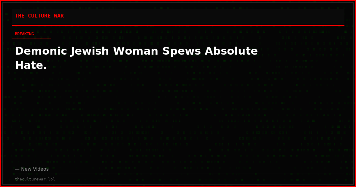 Demonic Jewish Woman Spews Absolute Hate.