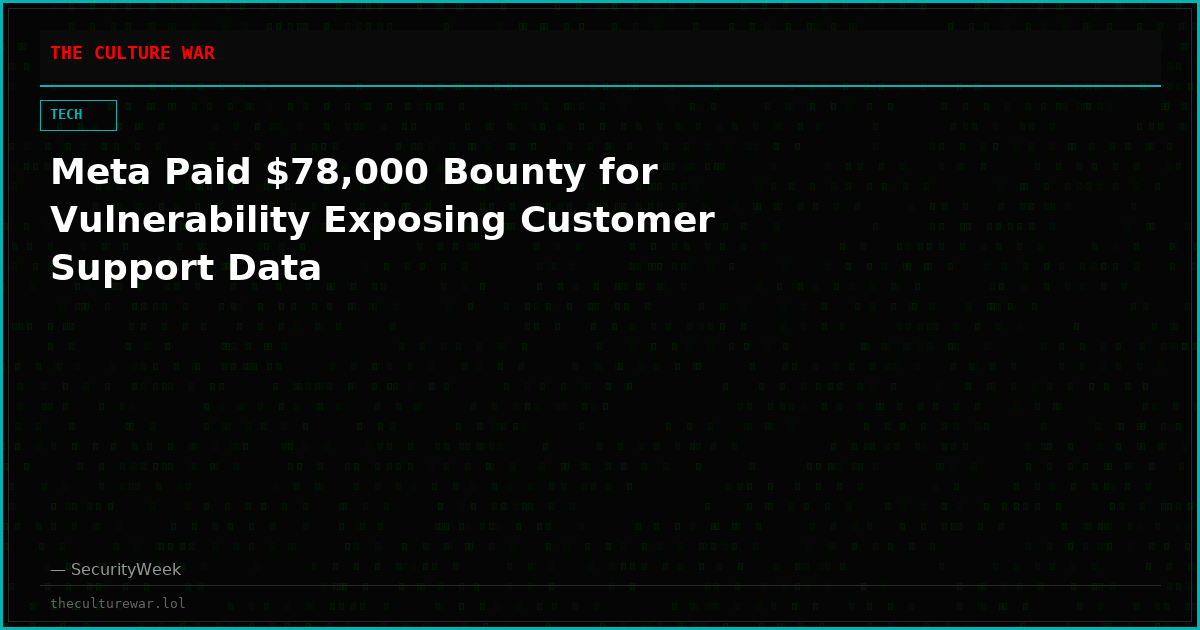 Meta Paid $78,000 Bounty for Vulnerability Exposing Customer Support Data