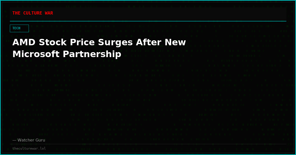 AMD Stock Price Surges After New Microsoft Partnership