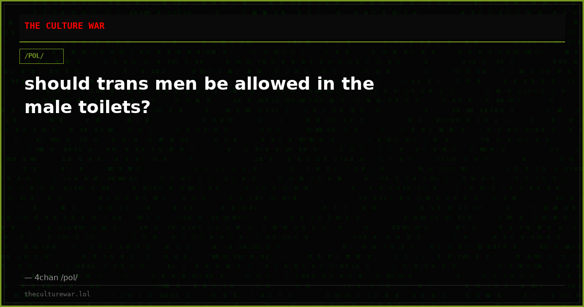 should trans men be allowed in the male toilets?