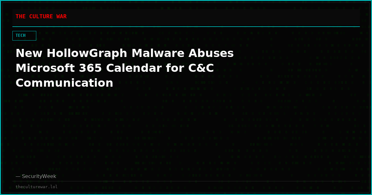 New HollowGraph Malware Abuses Microsoft 365 Calendar for C&C Communication