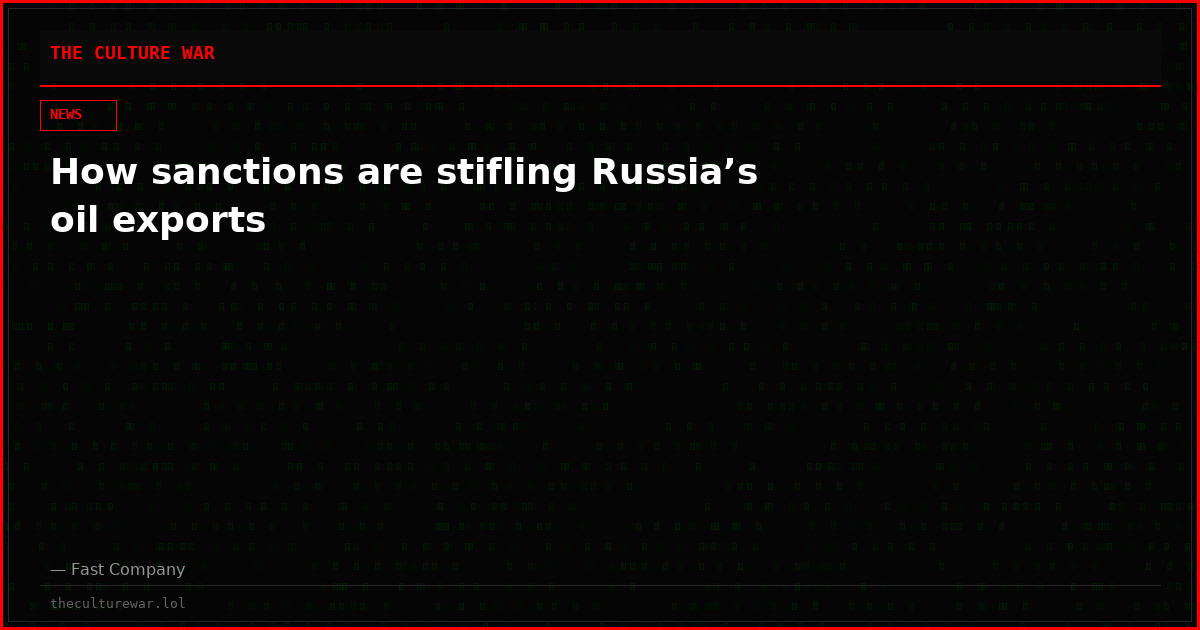 How sanctions are stifling Russia’s oil exports