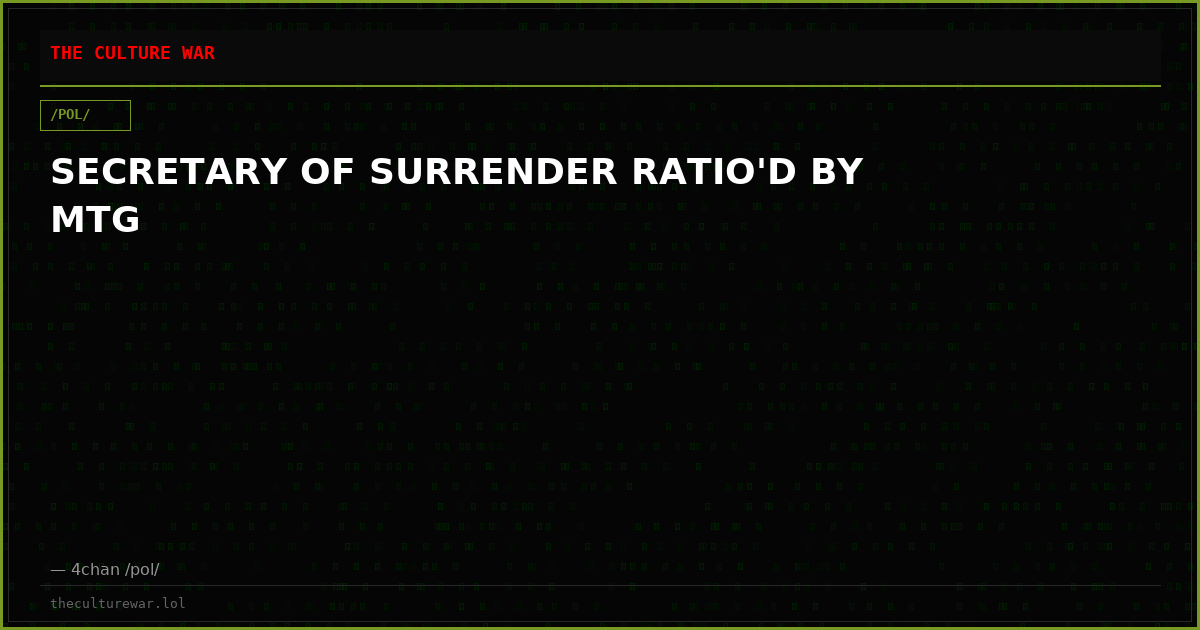 SECRETARY OF SURRENDER RATIO'D BY MTG