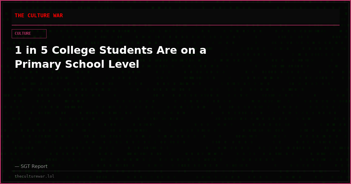 1 in 5 College Students Are on a Primary School Level