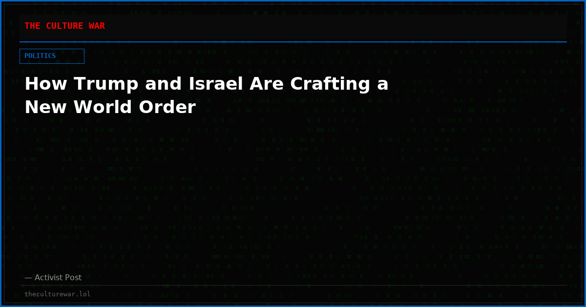 How Trump and Israel Are Crafting a New World Order