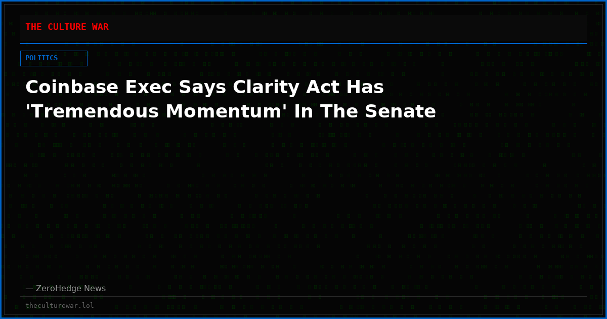 Coinbase Exec Says Clarity Act Has 'Tremendous Momentum' In The Senate