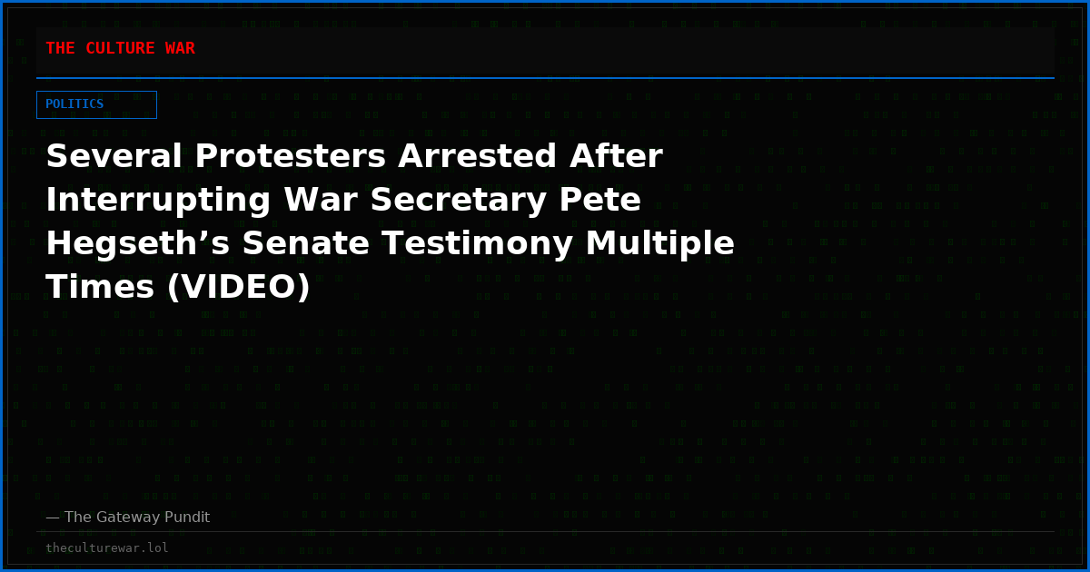 Several Protesters Arrested After Interrupting War Secretary Pete Hegseth’s Senate Testimony Multiple Times (VIDEO)