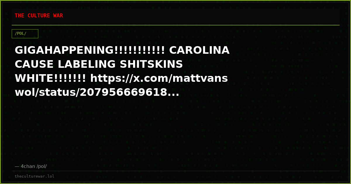GIGAHAPPENING!!!!!!!!!!! CAROLINA CAUSE LABELING SHITSKINS WHITE!!!!!!! https://x.com/mattvanswol/status/207956669618...