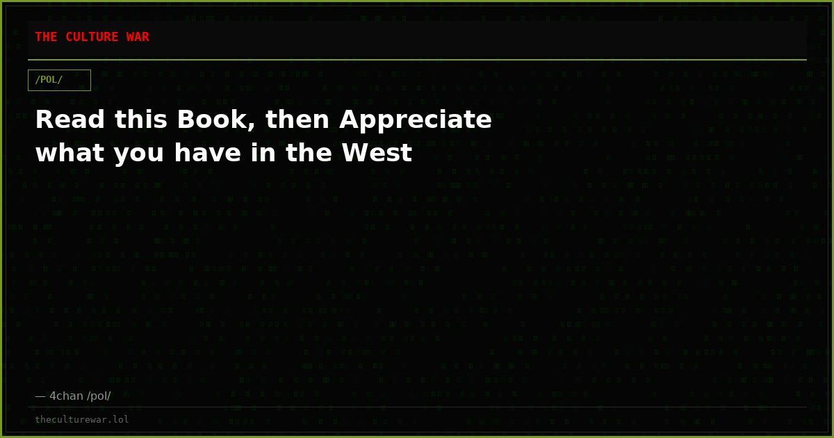 Read this Book, then Appreciate what you have in the West