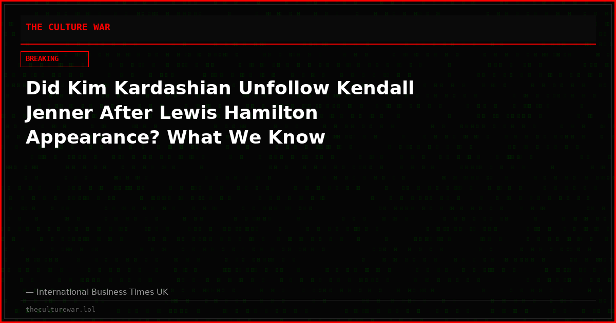 Did Kim Kardashian Unfollow Kendall Jenner After Lewis Hamilton Appearance? What We Know