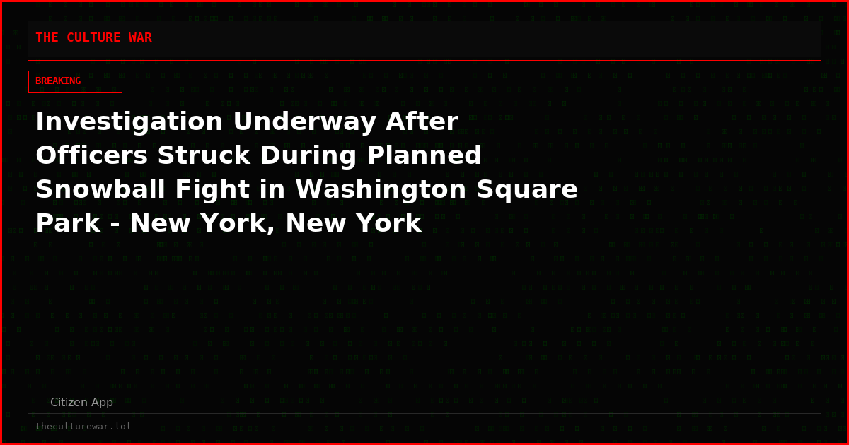 Investigation Underway After Officers Struck During Planned Snowball Fight in Washington Square Park - New York, New York