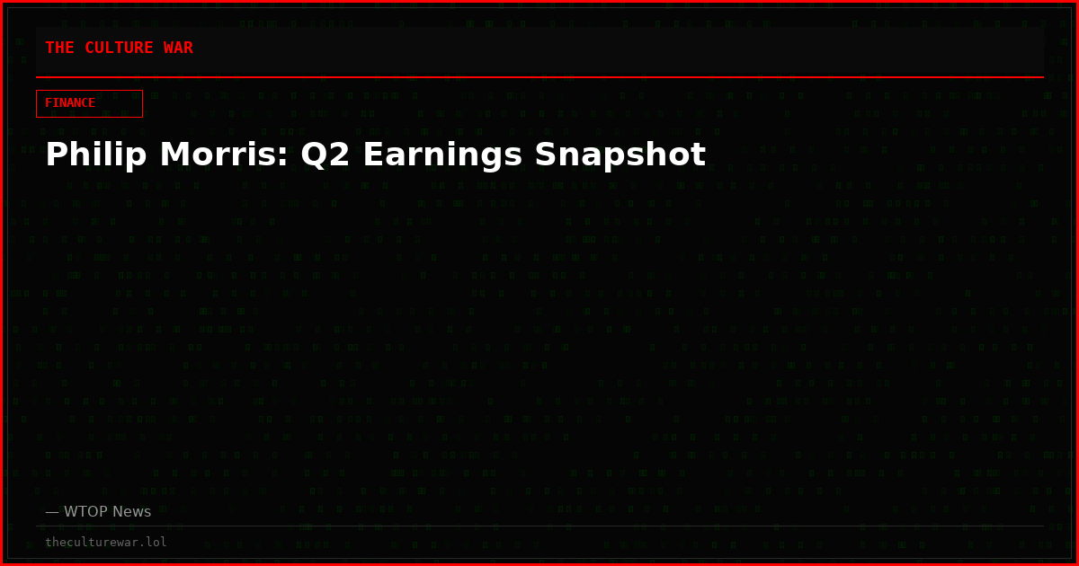 Philip Morris: Q2 Earnings Snapshot