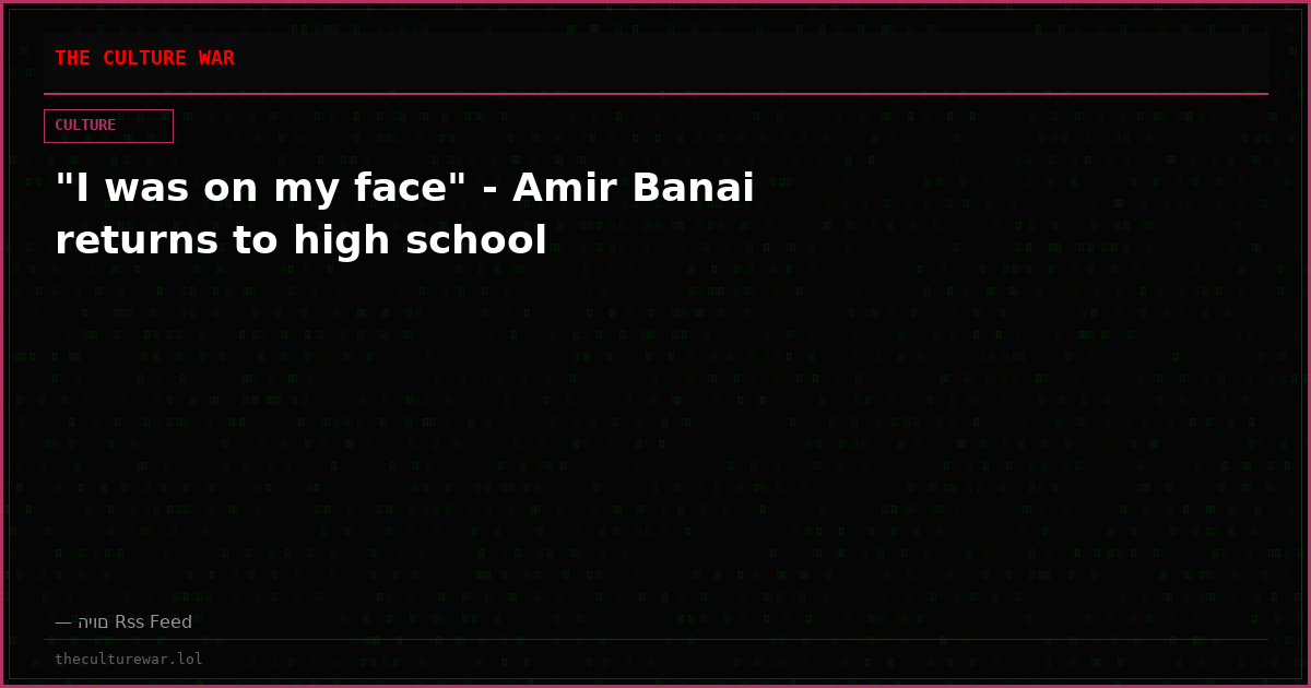 "I was on my face" - Amir Banai returns to high school