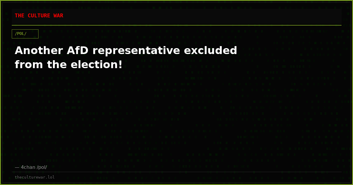 Another AfD representative excluded from the election!