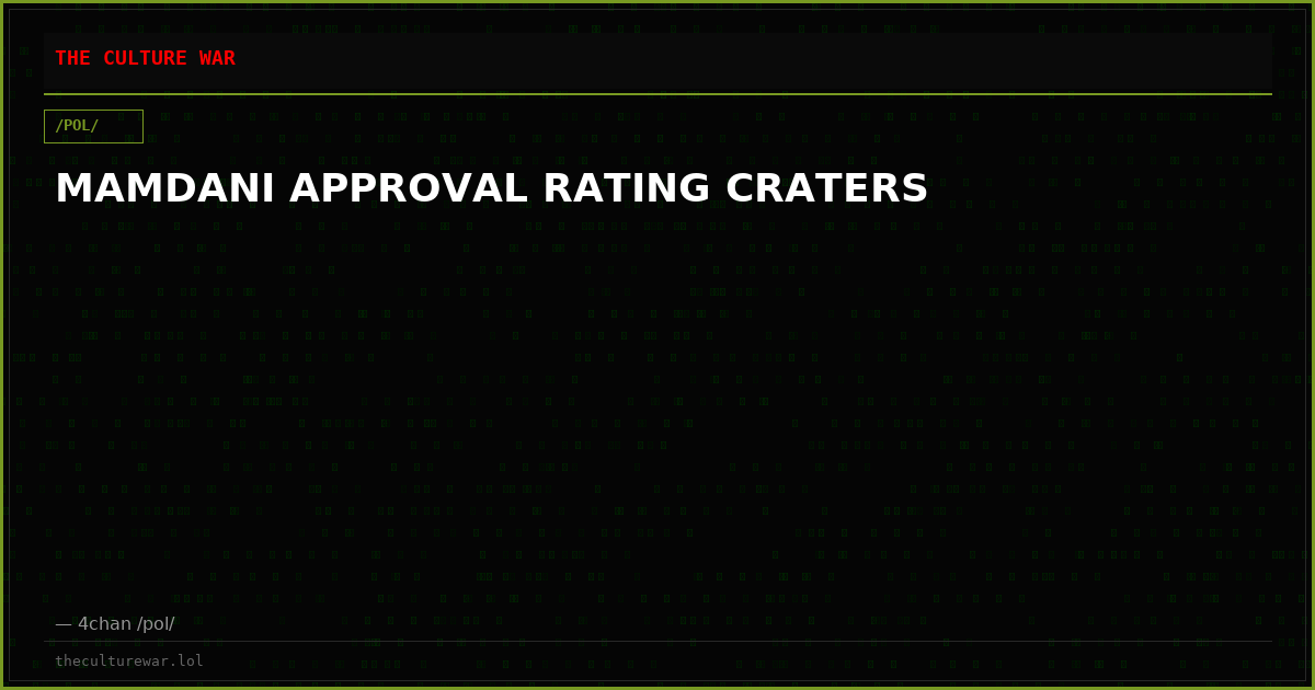 MAMDANI APPROVAL RATING CRATERS