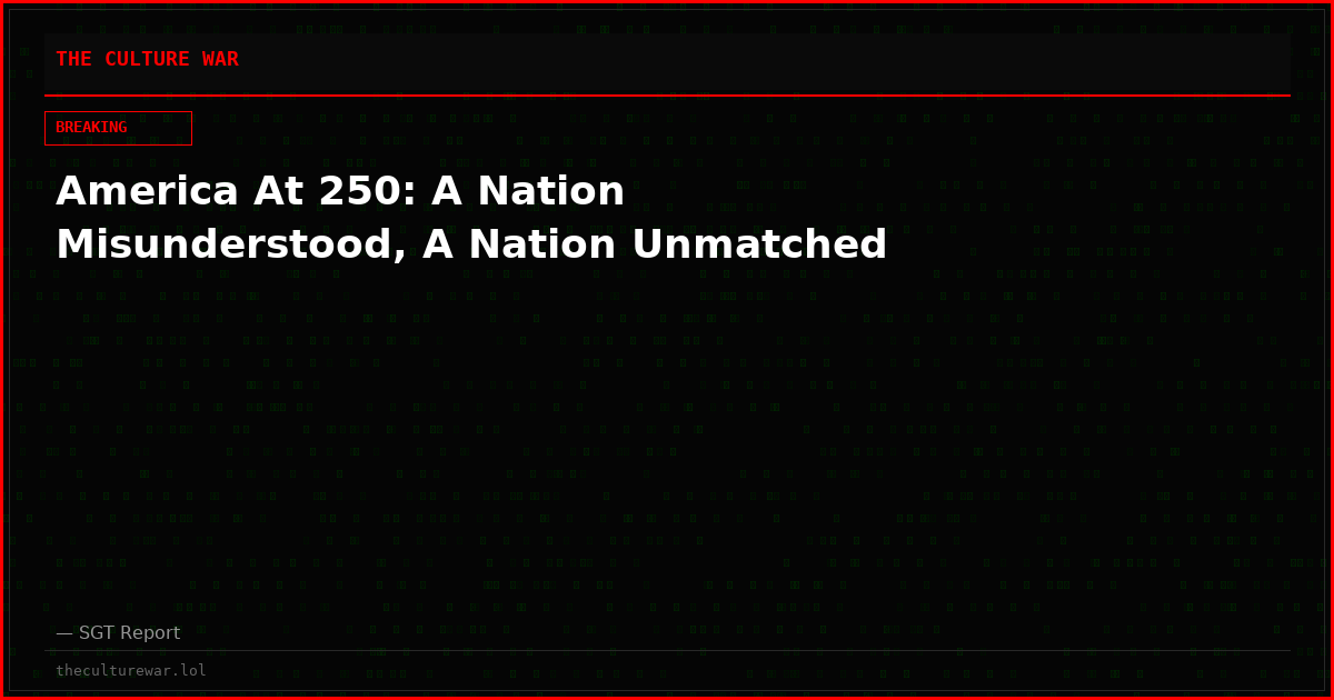 America At 250: A Nation Misunderstood, A Nation Unmatched