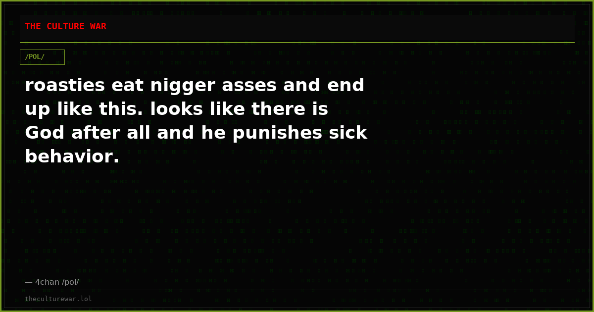 roasties eat nigger asses and end up like this. looks like there is God after all and he punishes sick behavior.
