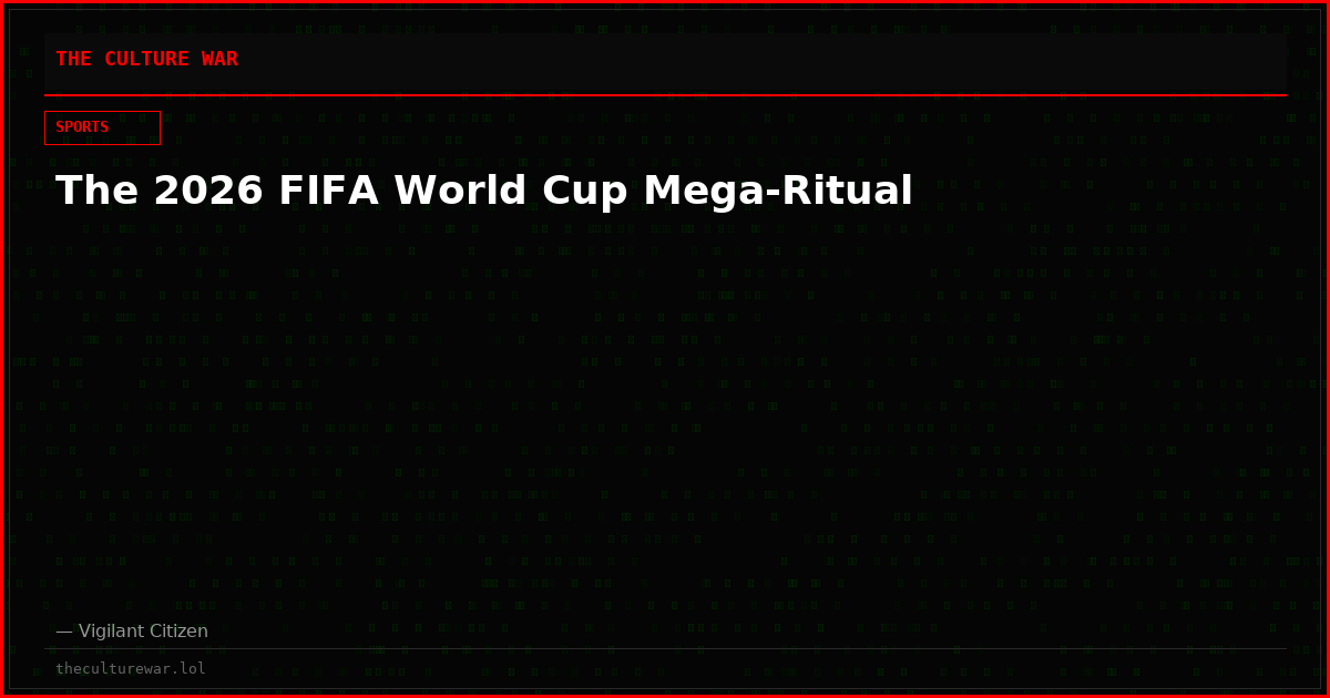 The 2026 FIFA World Cup Mega-Ritual