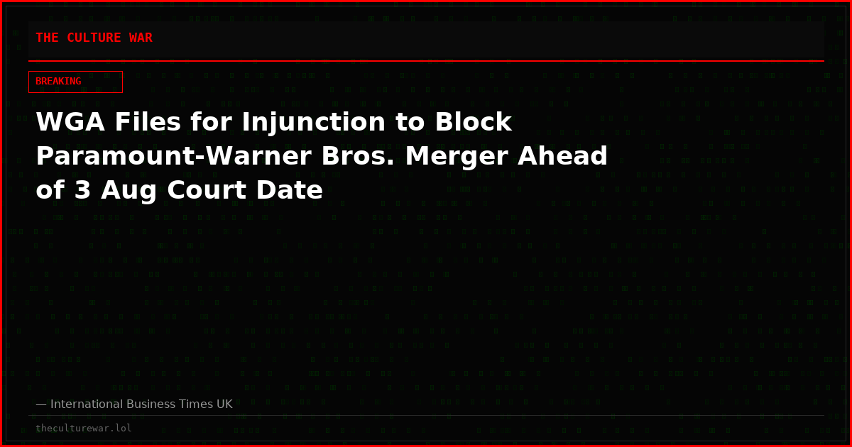 WGA Files for Injunction to Block Paramount-Warner Bros. Merger Ahead of 3 Aug Court Date
