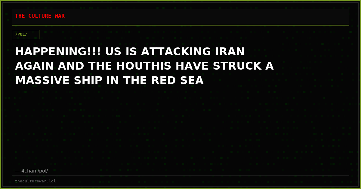 HAPPENING!!! US IS ATTACKING IRAN AGAIN AND THE HOUTHIS HAVE STRUCK A MASSIVE SHIP IN THE RED SEA