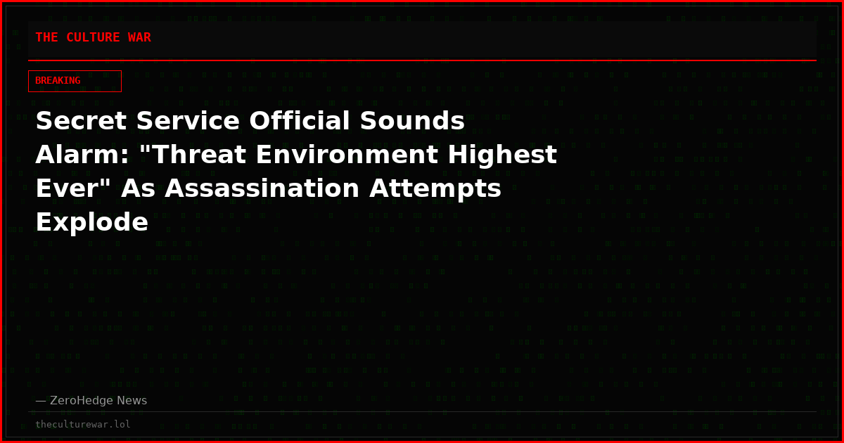 Secret Service Official Sounds Alarm: "Threat Environment Highest Ever" As Assassination Attempts Explode