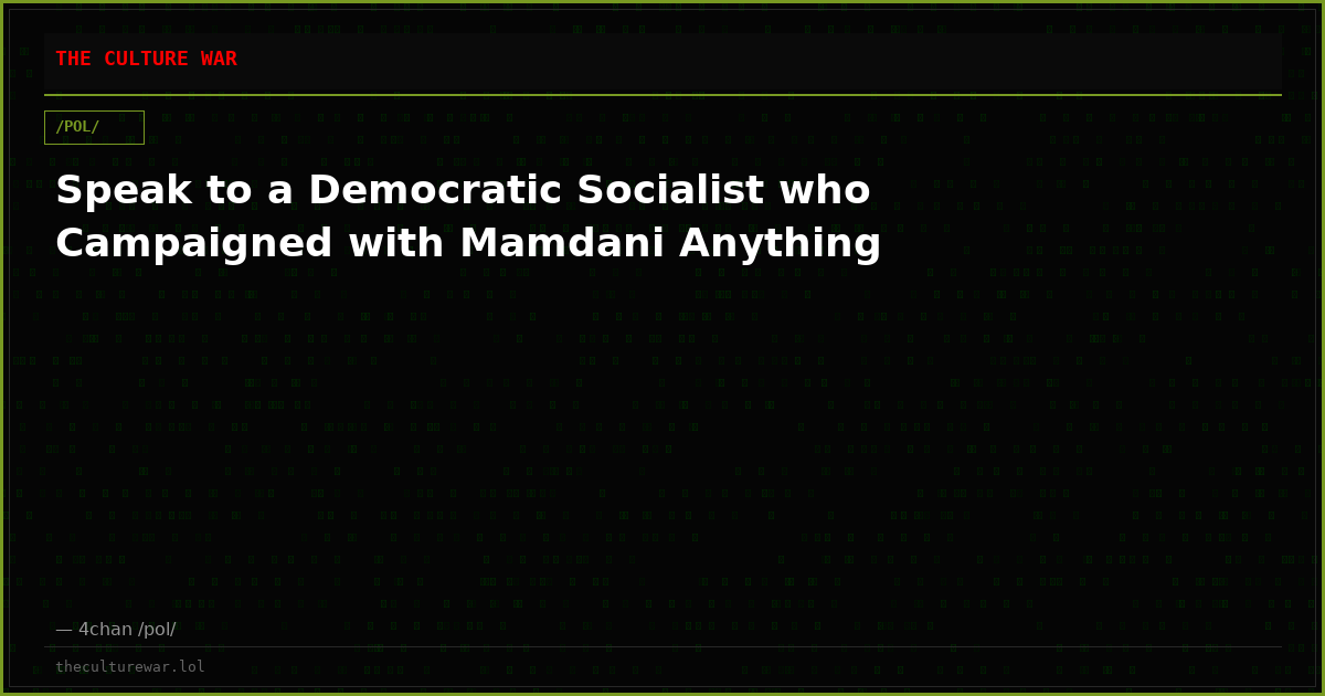 Speak to a Democratic Socialist who Campaigned with Mamdani Anything