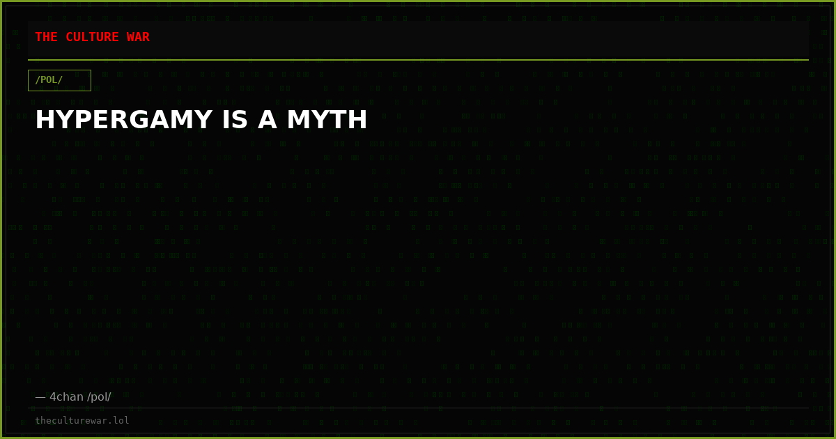 HYPERGAMY IS A MYTH