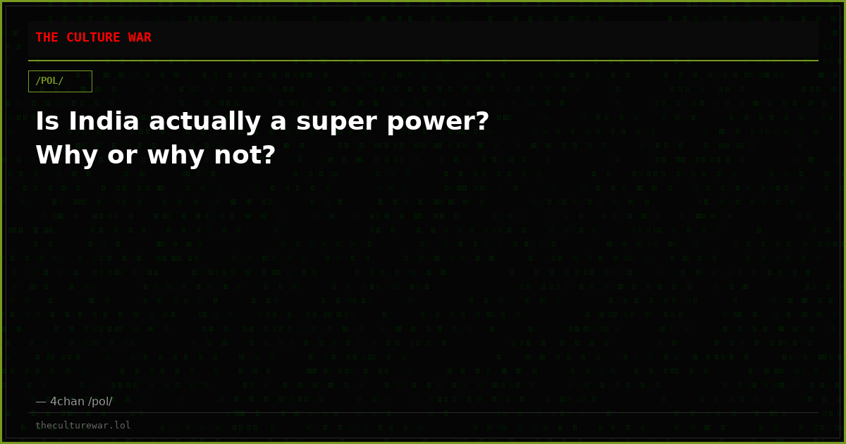 Is India actually a super power? Why or why not?