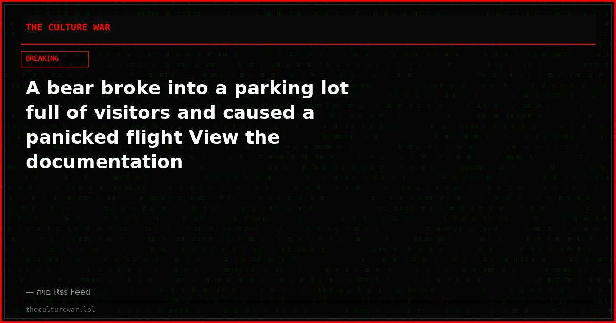 A bear broke into a parking lot full of visitors and caused a panicked flight View the documentation