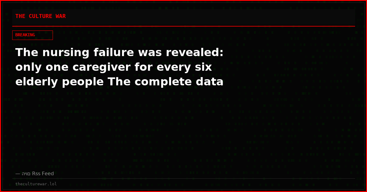 The nursing failure was revealed: only one caregiver for every six elderly people The complete data