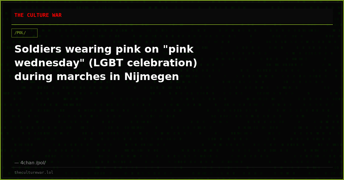 Soldiers wearing pink on "pink wednesday" (LGBT celebration) during marches in Nijmegen