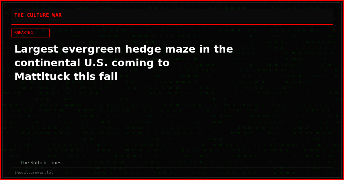 Largest evergreen hedge maze in the continental U.S. coming to Mattituck this fall