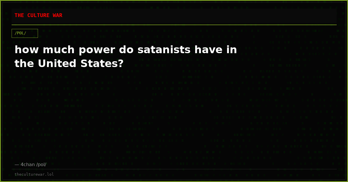 how much power do satanists have in the United States?