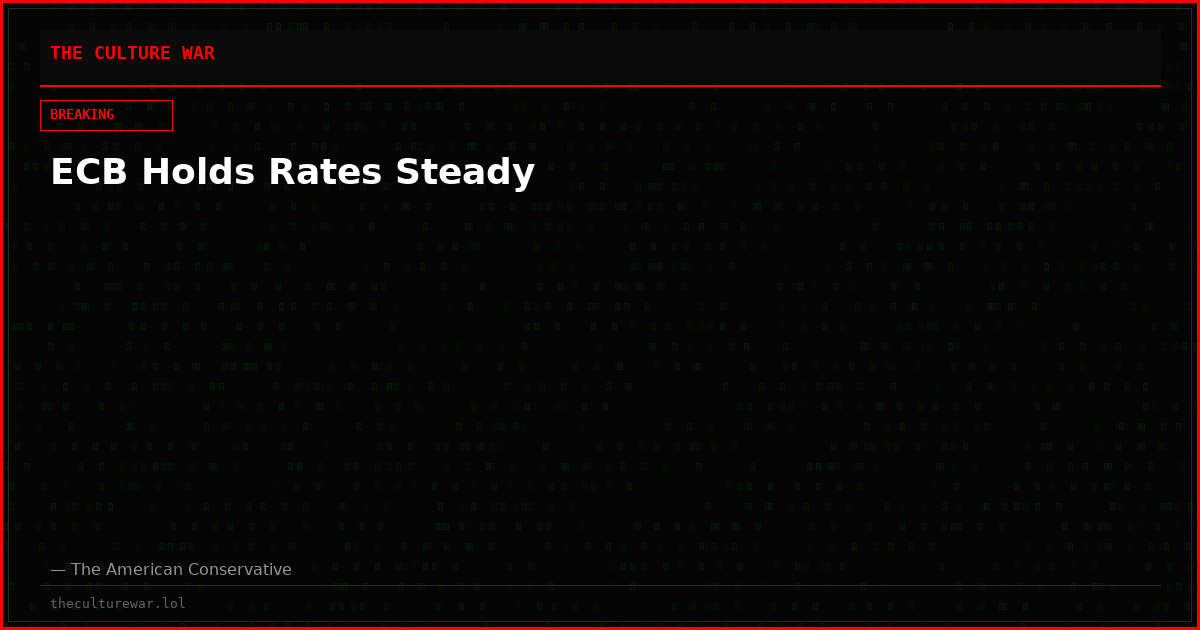 ECB Holds Rates Steady